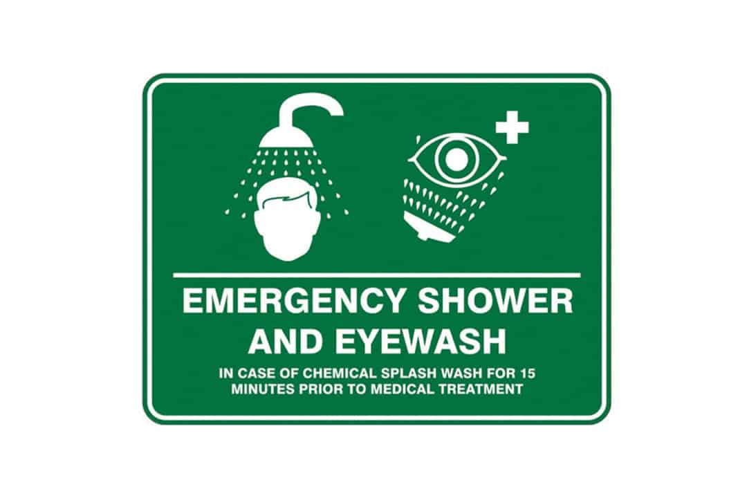 Emergency Eye Wash Shower Station Signage